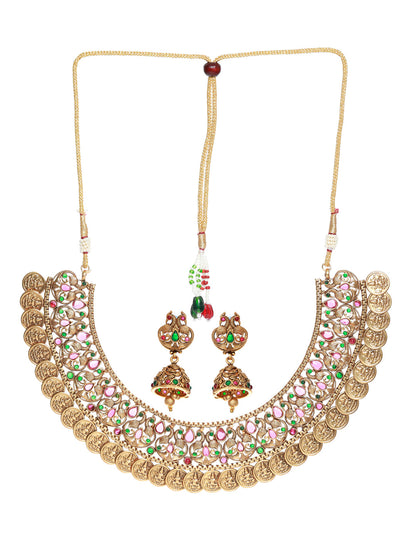 Priyaasi Traditional Peacock Pattern Gold Plated Jewellery Set