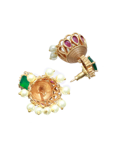 Priyaasi Traditional Peacock Pattern Gold Plated Jewellery Set