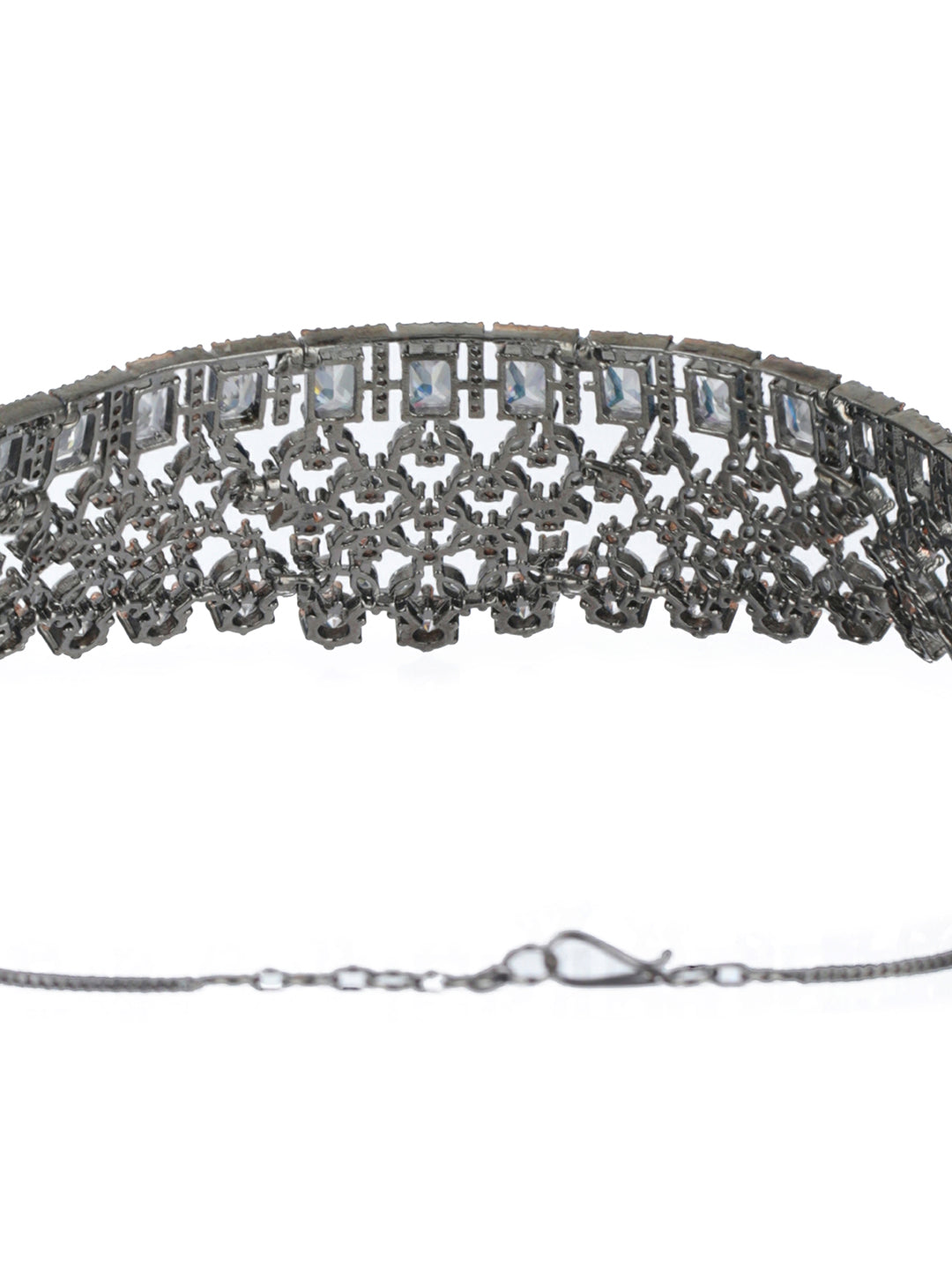 Priyaasi Floral Leaf American Diamond Choker Jewellery Set