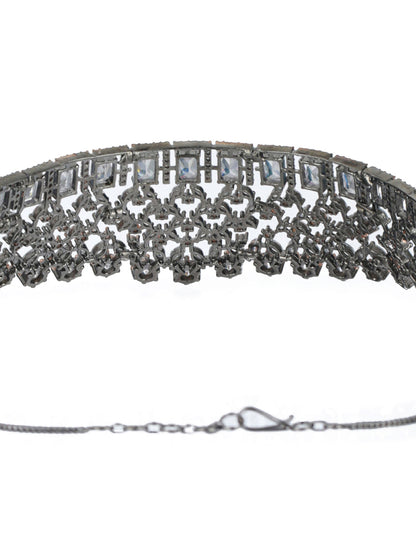 Priyaasi Floral Leaf American Diamond Choker Jewellery Set