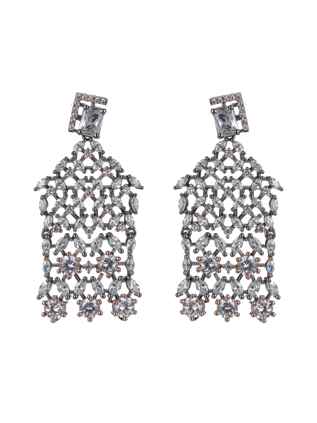 Priyaasi Floral Leaf American Diamond Choker Jewellery Set