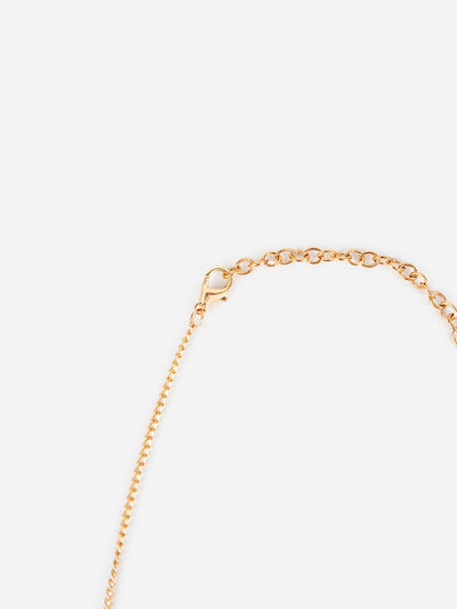 Golden Beaded Spike Rings Gold-Plated Necklace