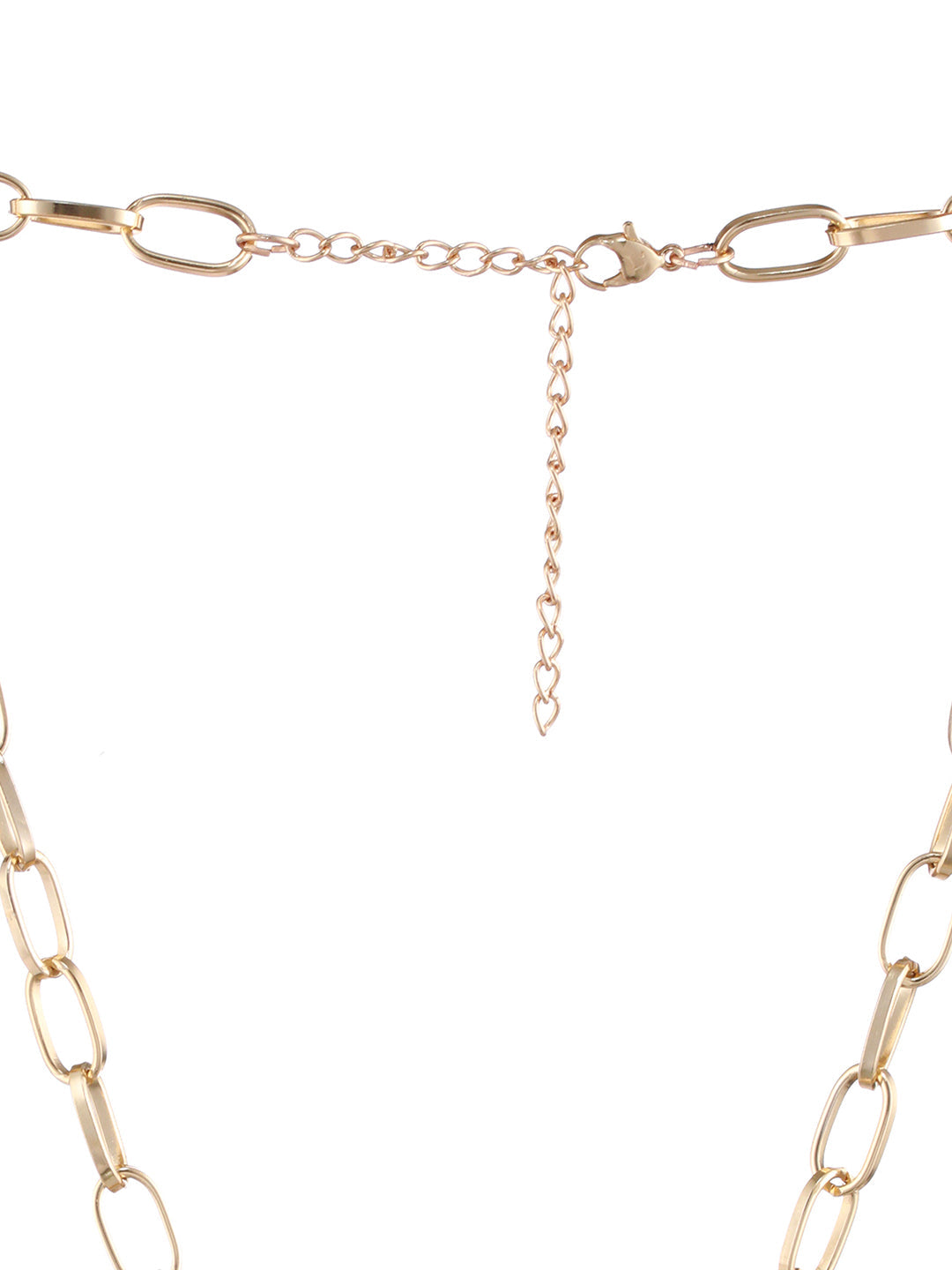 Striped Disc Link Chain Gold-Plated Necklace