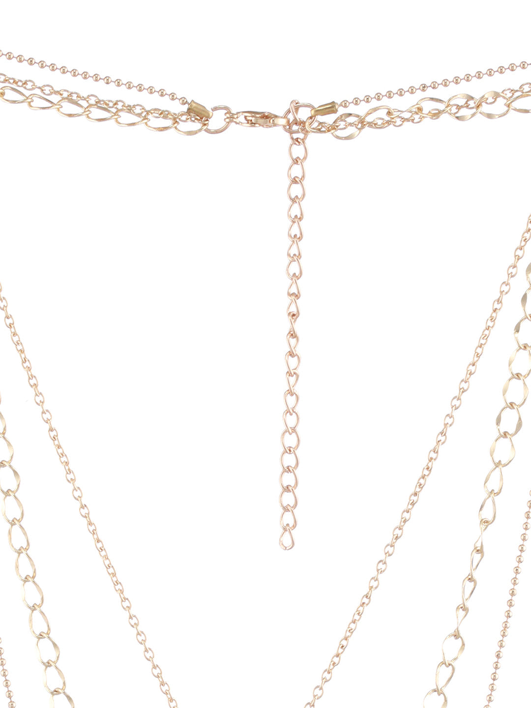 Layered Eye Design Gold-Plated Link Style Necklace