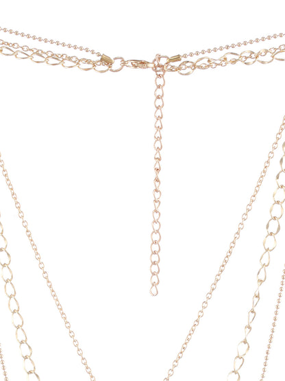 Layered Eye Design Gold-Plated Link Style Necklace