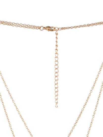 Round Textured Dual-Layered Gold-Plated Necklace