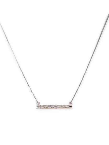 Prita by Priyaasi Sparkling Silver Plated Necklace