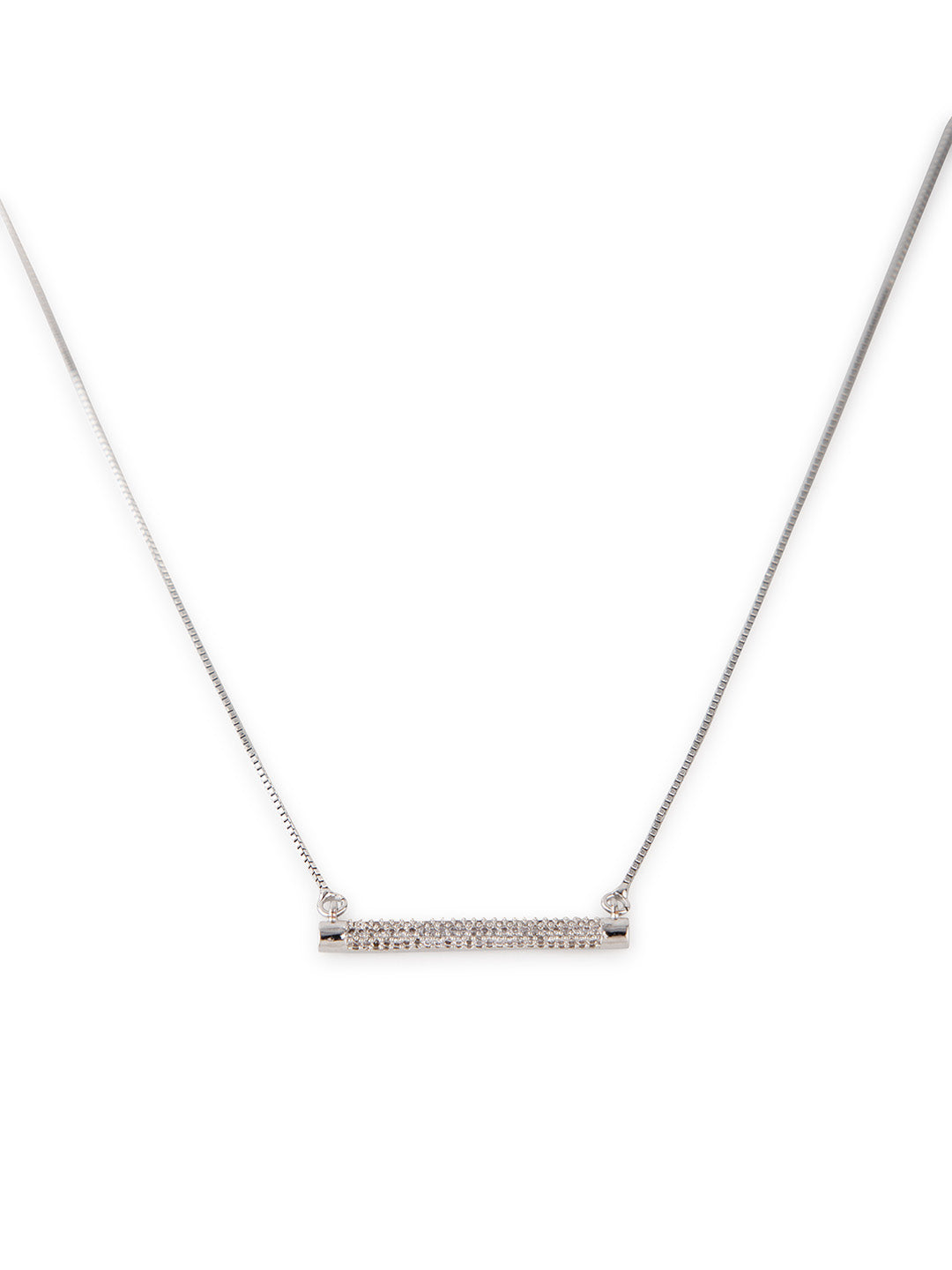 Prita by Priyaasi Sparkling Silver Plated Necklace