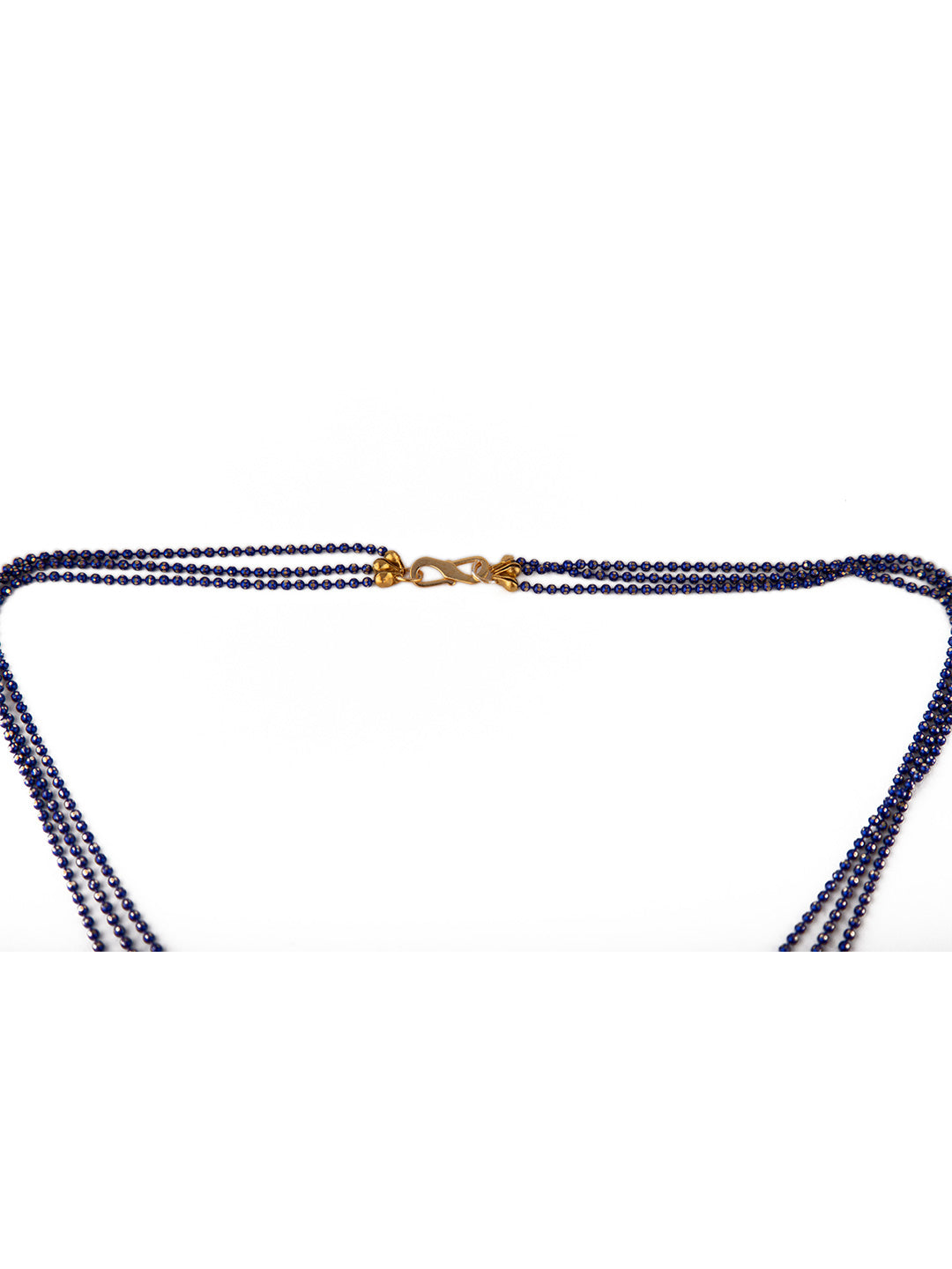 Prita by Priyaasi Triple Evil Eye Blue Beaded Necklace