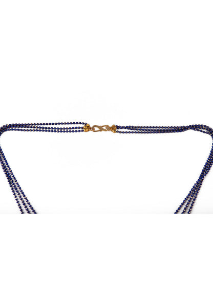 Prita by Priyaasi Triple Evil Eye Blue Beaded Necklace