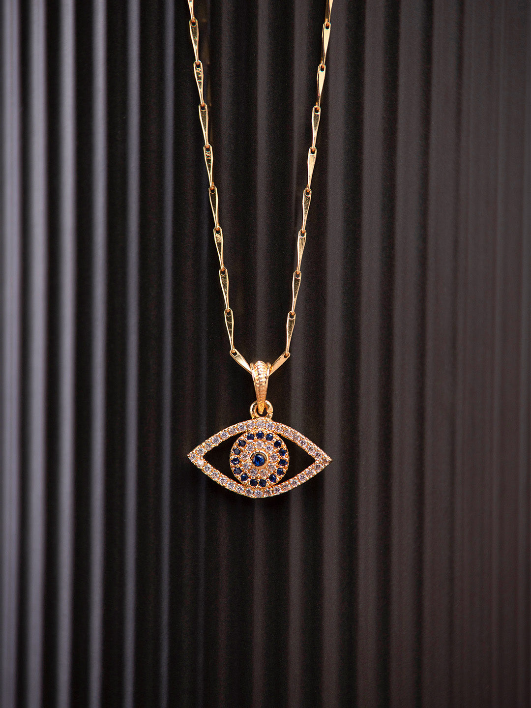 Prita by Priyaasi Stone Studded Evil Eye Gold Necklace