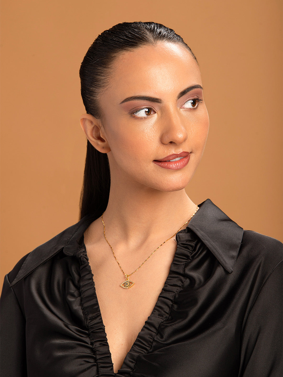Prita by Priyaasi Stone Studded Evil Eye Gold Necklace
