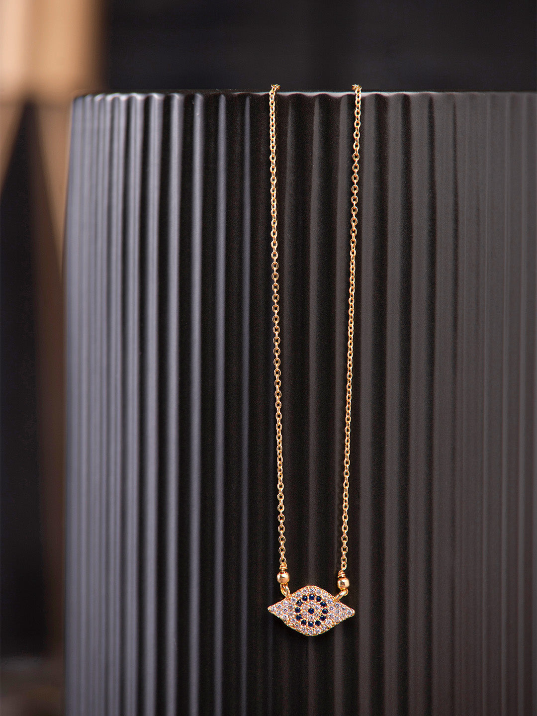 Prita by Priyaasi Gold Plated Stone Studded Evil Eye Necklace