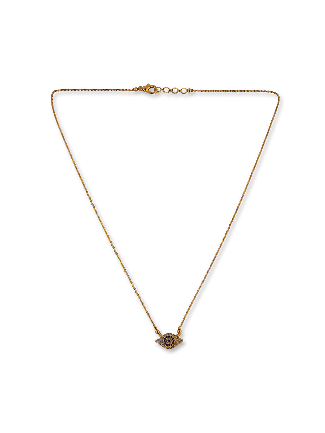 Prita by Priyaasi Gold Plated Stone Studded Evil Eye Necklace