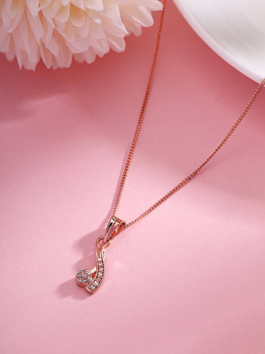 Priyaasi A Radiant Rose Gold-Plated Floral Elegance Necklace