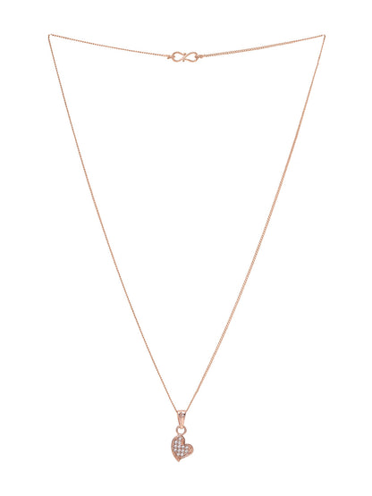 Priyaasi Rose Gold-Plated Symphony of Love - Heart-Shaped Pendant Necklace