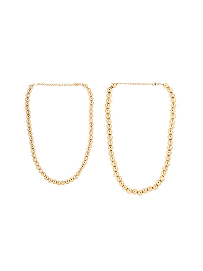 Priyaasi Pearl and Gold Balls Gold Plated Four Layered Necklace
