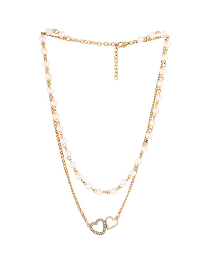 Priyaasi Gold Plated White Pearl Necklace