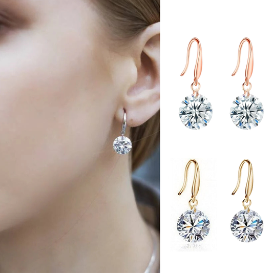 Minimalist Combo Solitaire Drop Earrings