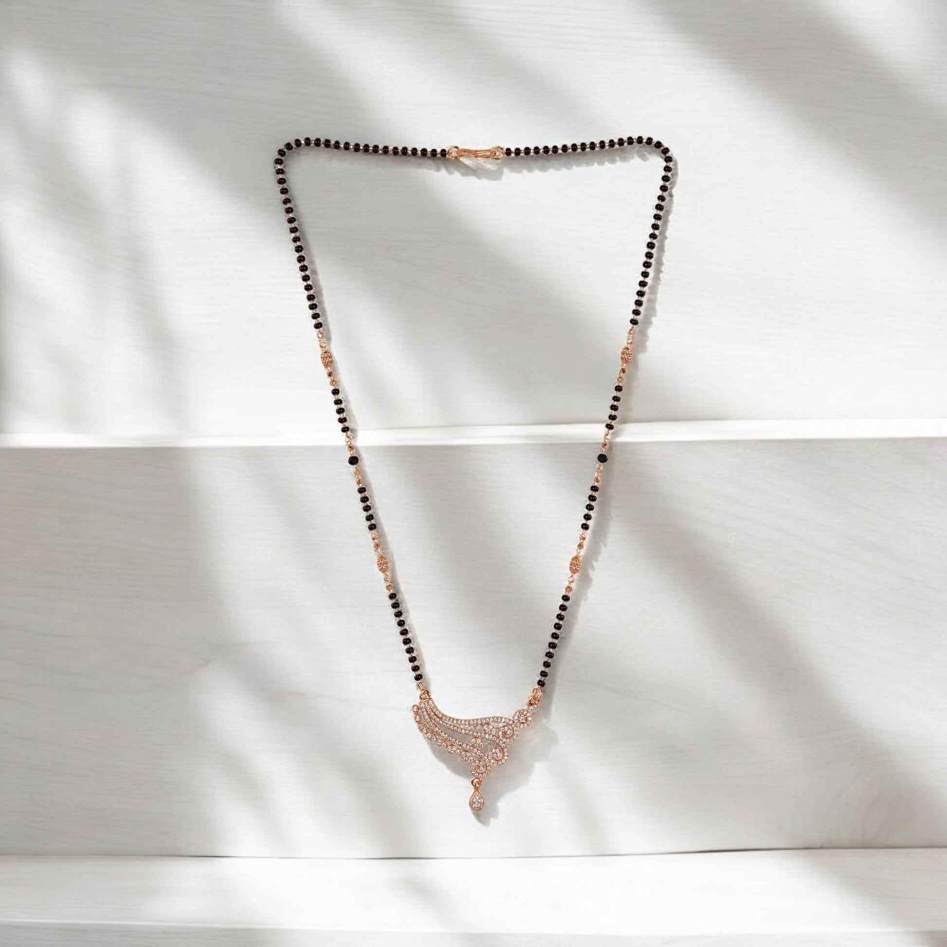 Rose Gold Plated Designer Mangalsutra Pendant for Girls and Women