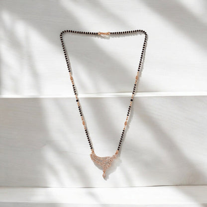 Rose Gold Plated Designer Mangalsutra Pendant for Girls and Women