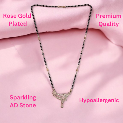 Rose Gold Plated Designer Mangalsutra Pendant for Girls and Women