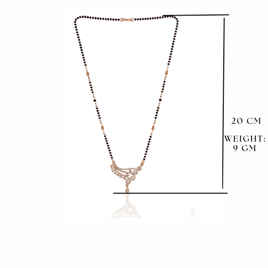 Rose Gold Plated Designer Mangalsutra Pendant for Girls and Women