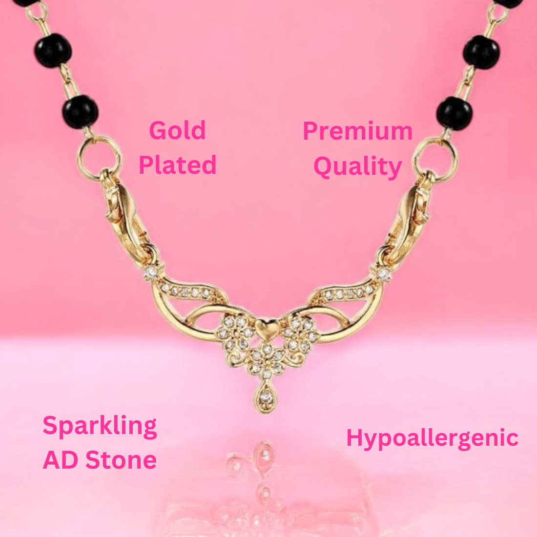 Classy Spiral Black Beads Mangalsutra