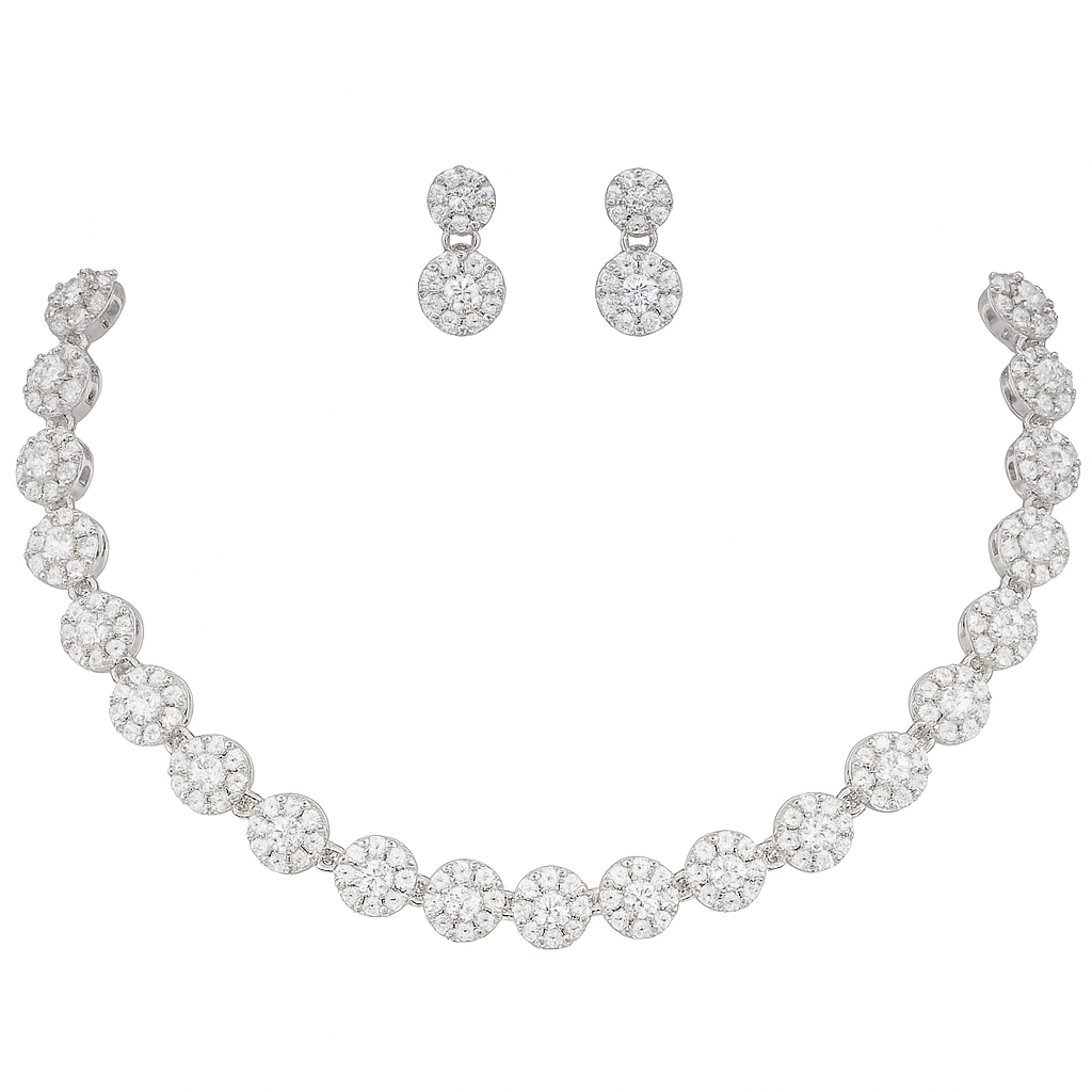 Silver Plated  | Anti Tarnish Jewellery Set for Women and Girls | Matching Earrings | Perfect for Weddings and Special Occasions