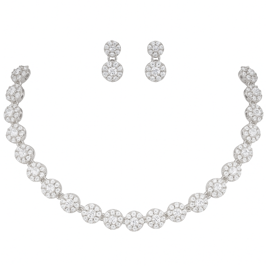 Silver Plated  | Anti Tarnish Jewellery Set for Women and Girls | Matching Earrings | Perfect for Weddings and Special Occasions