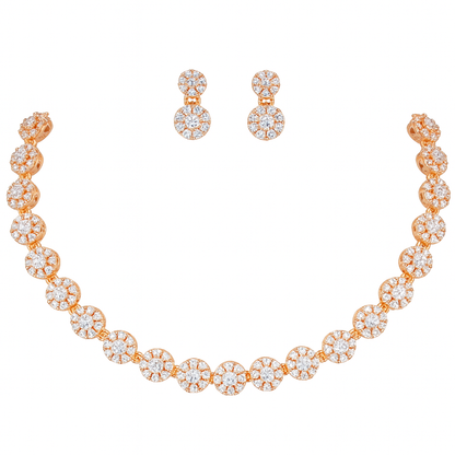 Rose Gold Plated AD Stone Jewelry Set for Women | Special Occasions, Wedding, Engagement, Dating | Anti Tarnish | Gift for Her