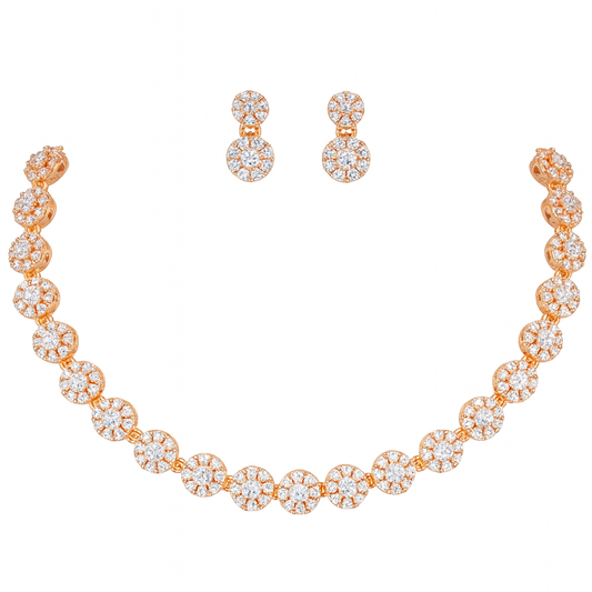 Rose Gold Plated AD Stone Jewelry Set for Women | Special Occasions, Wedding, Engagement, Dating | Anti Tarnish | Gift for Her