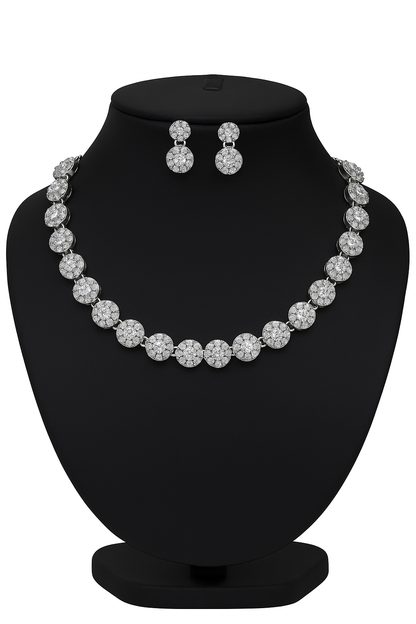 Silver Plated  | Anti Tarnish Jewellery Set for Women and Girls | Matching Earrings | Perfect for Weddings and Special Occasions