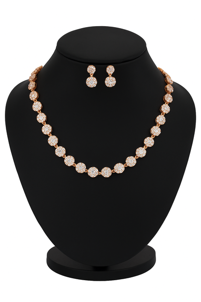 Rose Gold Plated AD Stone Jewelry Set for Women | Special Occasions, Wedding, Engagement, Dating | Anti Tarnish | Gift for Her