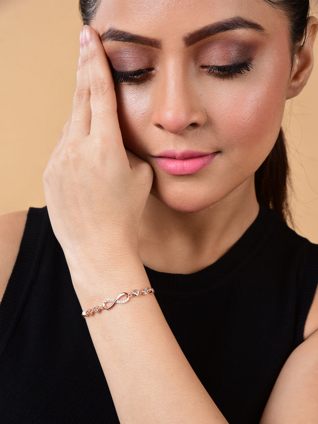 Rose Gold Plated Infinity Bracelet