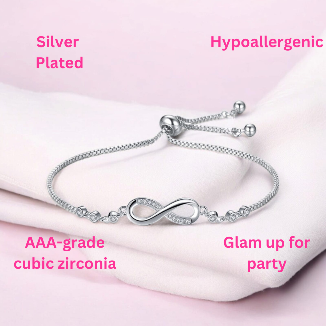 Silver Plated Infinity Bracelet