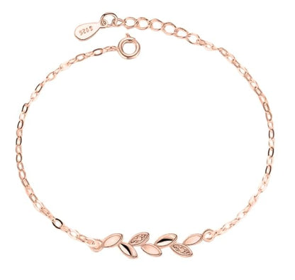 Sleek Silver Plated Leaf Bracelet