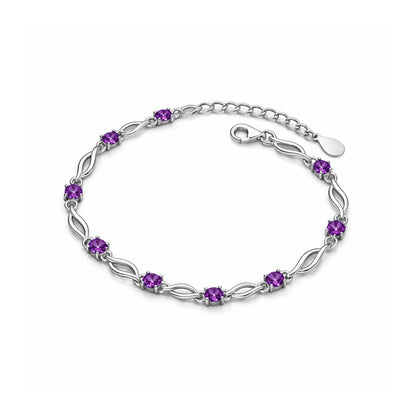 Trendy Sterling Silver Stone Studded Bracelet for Girls