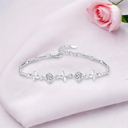 Silver Plated Clover Bracelet