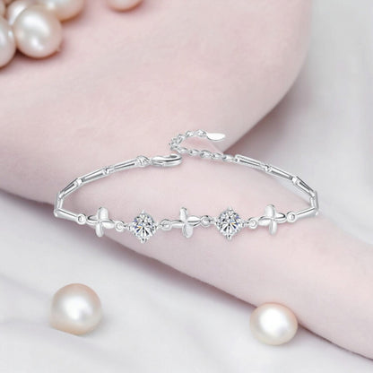 Silver Plated Clover Bracelet