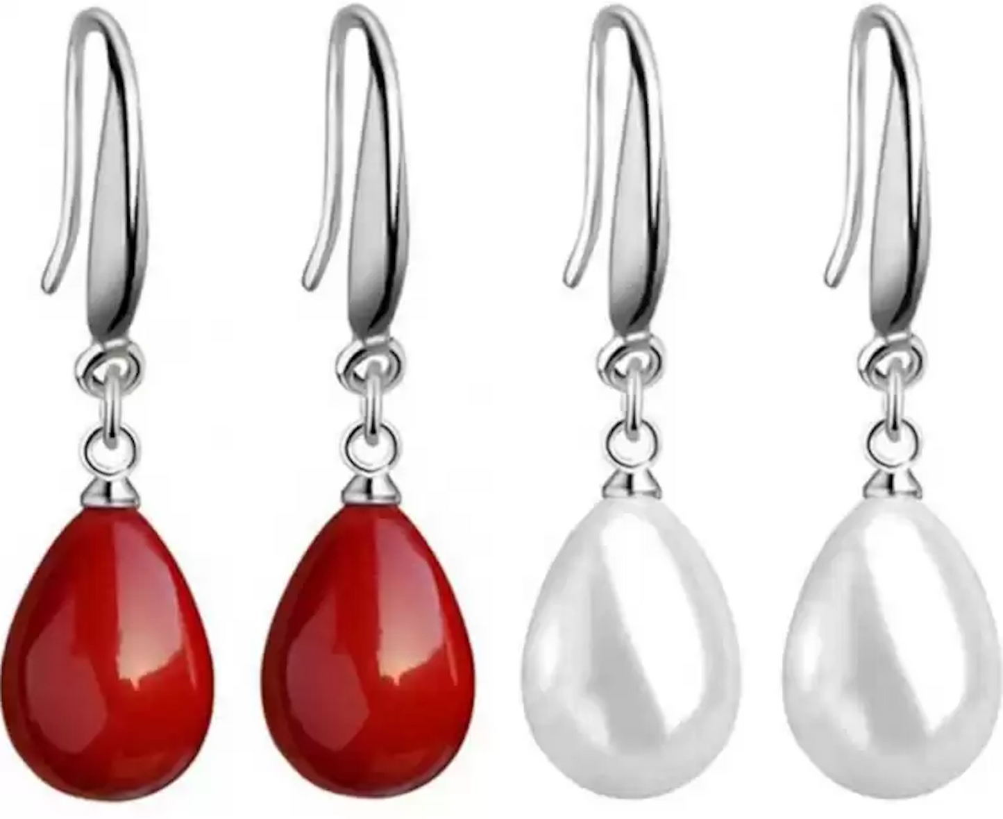 Pearl Pop Red Drop Earrings for Girls and Women| Valentine Gift