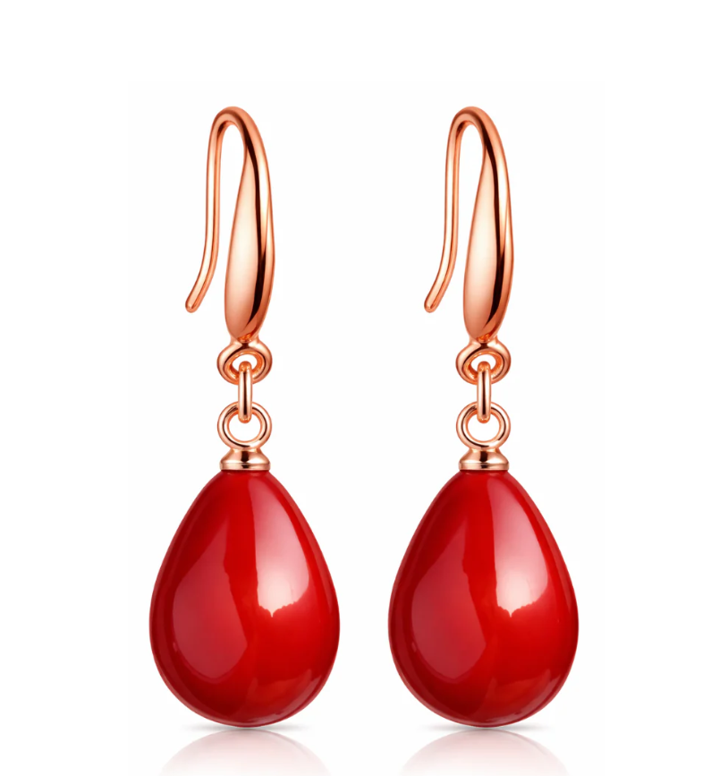 Pearl Pop Red Drop Earrings for Girls and Women| Valentine Gift