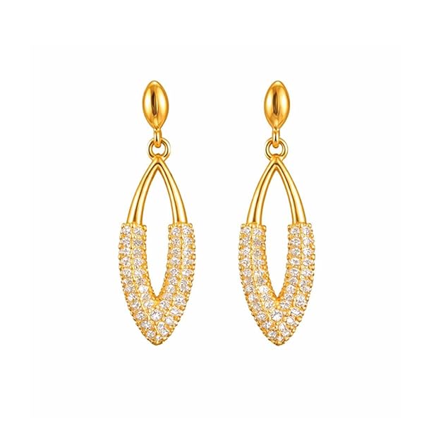Rose Gold Plated Drop Earrings for Women And Girls