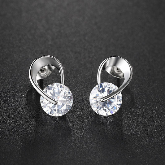 Minimal Sparkle Loop Stud Earrings