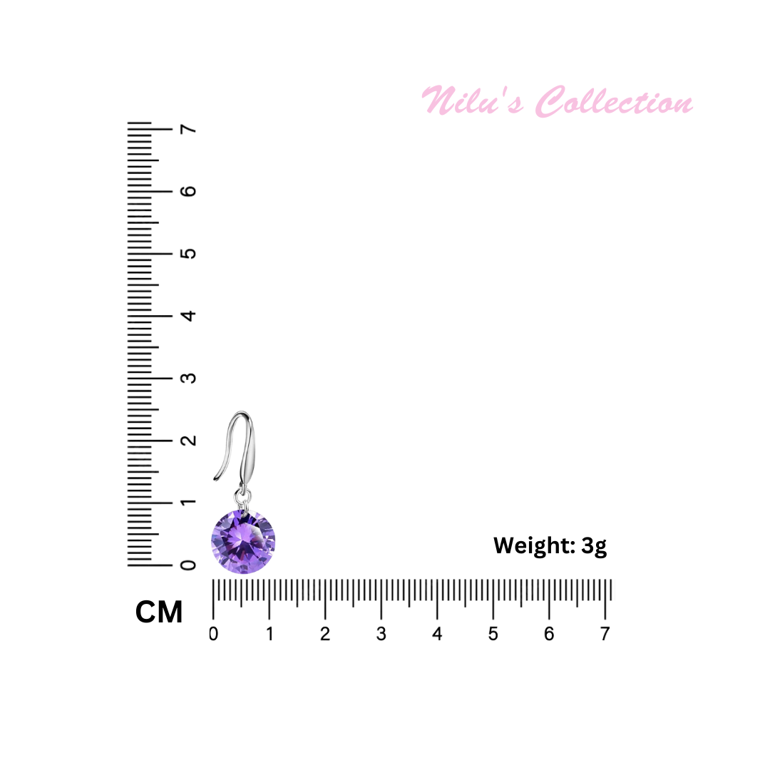 Daily Wear Purple Drop Earrings