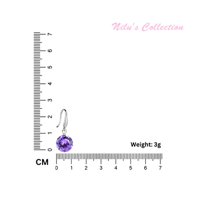 Daily Wear Purple Drop Earrings