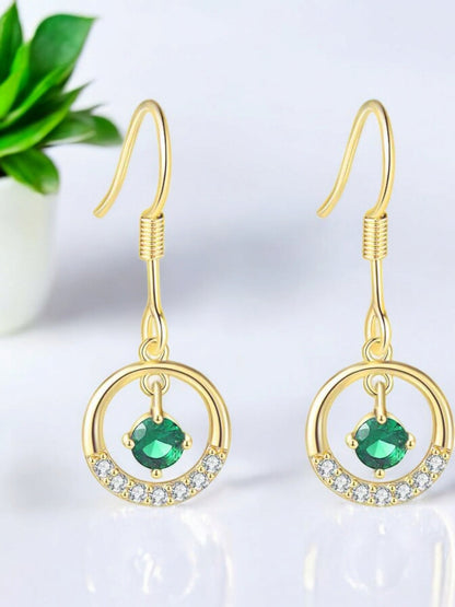 Cubic Zirconia Contemporary Crystal Drop Earrings, Danglers for Women & Girls (Gold)
