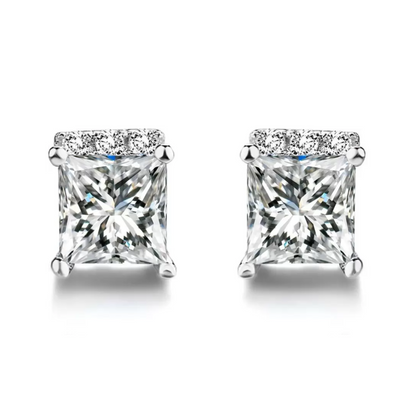 High Quality Square Shape Crystal Stud Earrings for Girls and Women Crystal Copper Stud Earring