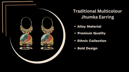 The Bloom Set| Value Set| Oxidised Jhumka Earrings| Ethnic Jhumki Collection for Women and Girls
