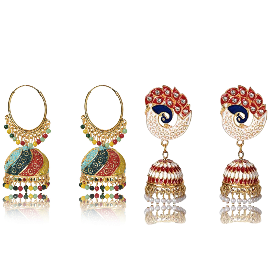 The Bloom Set| Value Set| Oxidised Jhumka Earrings| Ethnic Jhumki Collection for Women and Girls